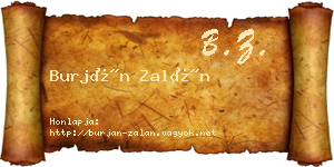 Burján Zalán névjegykártya