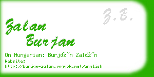zalan burjan business card